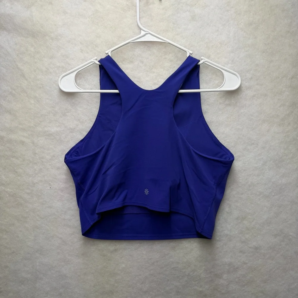 Athleta Conscious Crop Tank Top Built-In Bra Purple Women’s Size Large - Picture 4 of 6